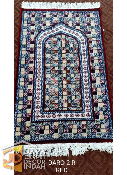Sajadah Daro 2 R Red - Sajadah Imam / Masjid / Mushola / Karpet Lantai Permadani / Bulu / Tebal 70 Cm X 110 Cm